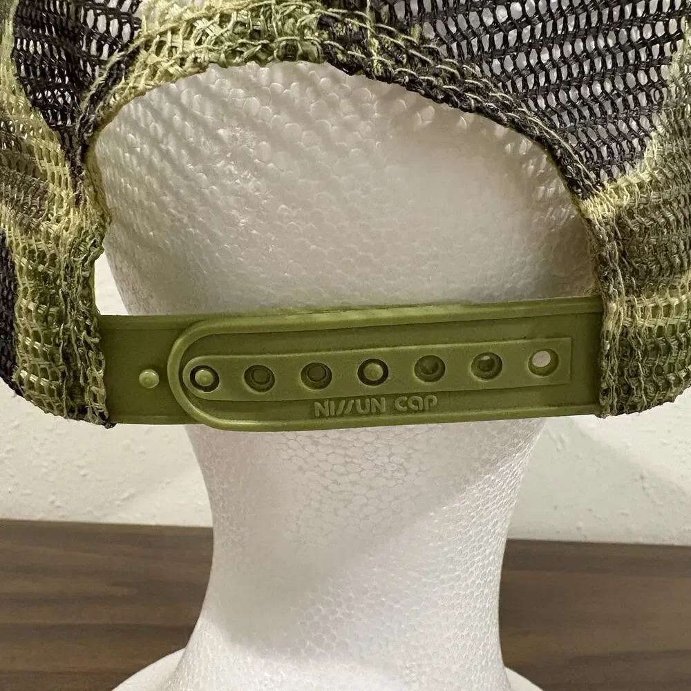 Vintage John‎ Deere Camo Hat Cap with Deer Logo Rope Southern Farm Supply Mesh